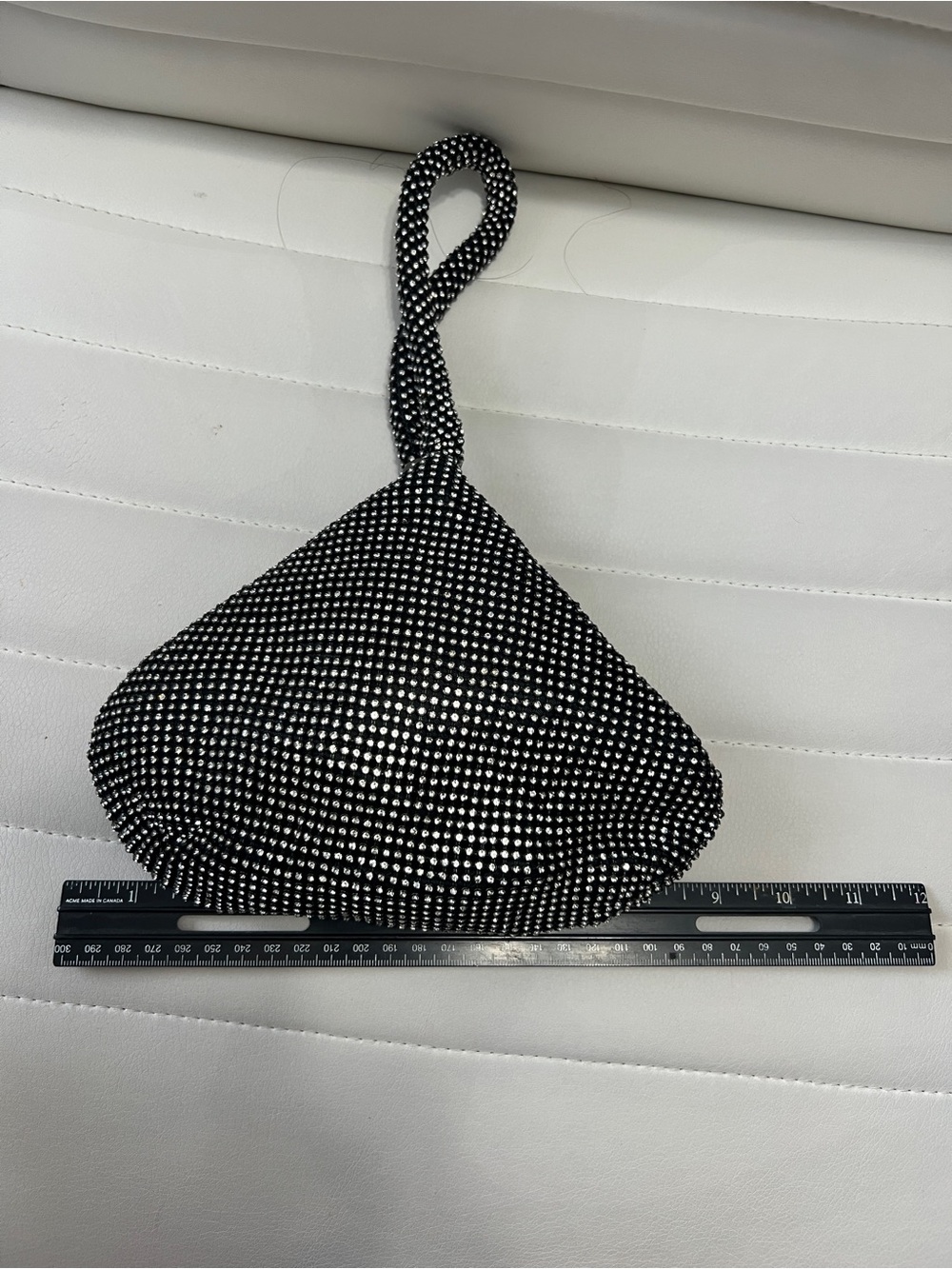 Black Rhinestone Wristlet Evening Bag